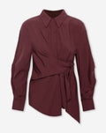 LAILY WRAP BLOUSE DONKER BURGUNDY