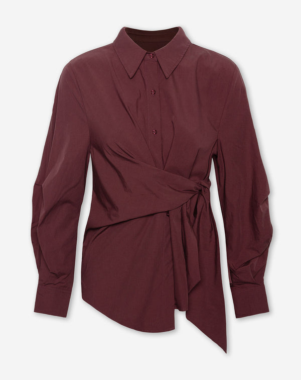 LAILY WRAP BLOUSE DARK BURGUNDY