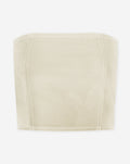 CONTRAST STITCHING CORSET TOP BEIGE