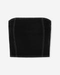 CONTRAST STITCHING CORSET TOP BLACK