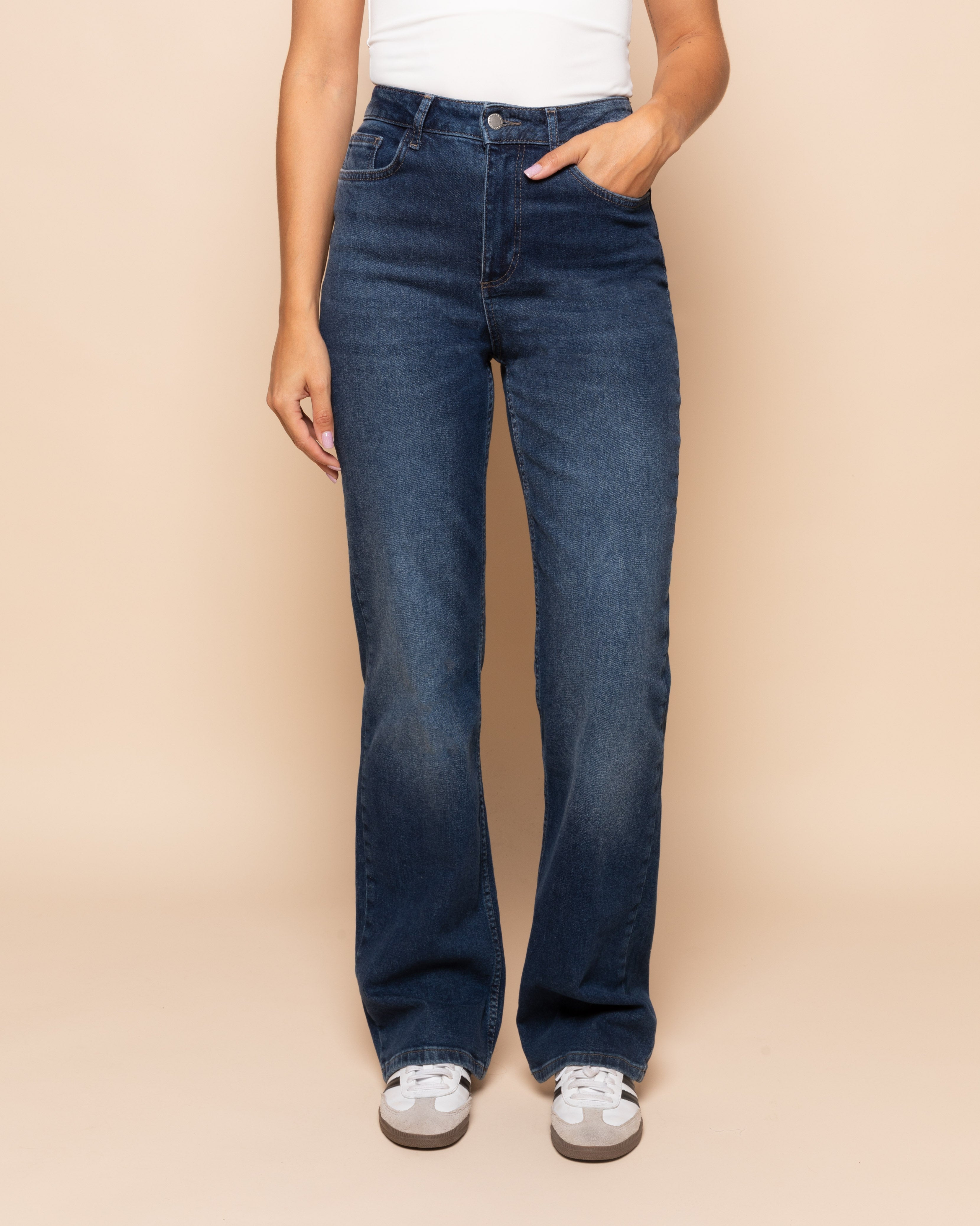 BOOTCUT JEANS MARINEBLAUW