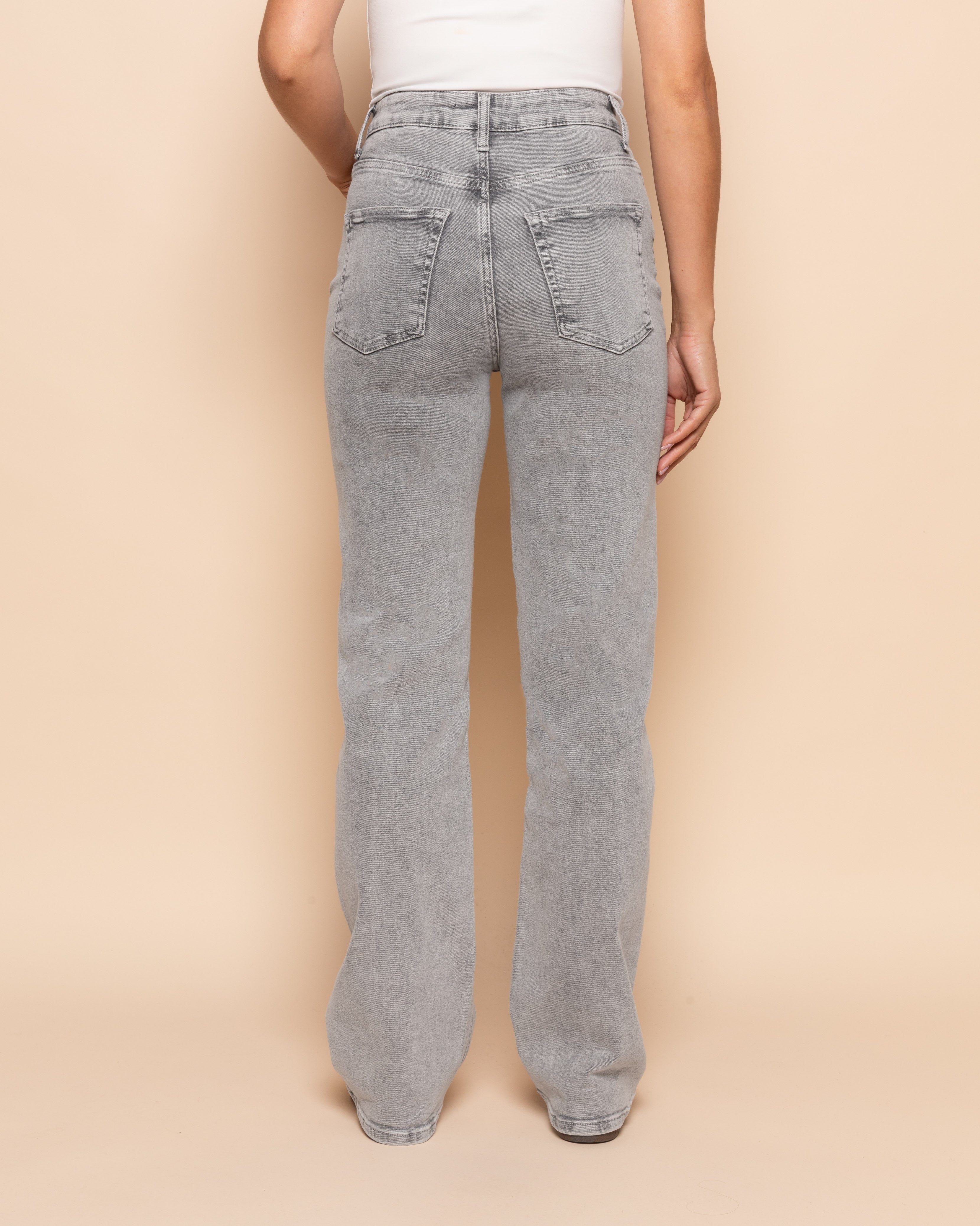 BOOTCUT JEANS ZACHT GRIJS