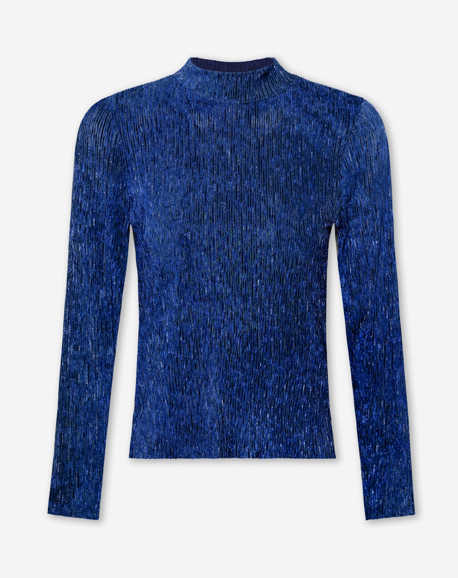 PLISSE LUREX COL TOP ROYAL BLUE