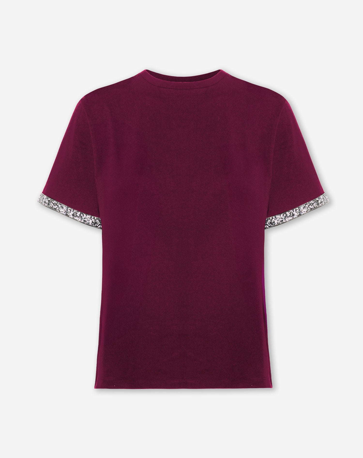 EMBELLISHMENT TEE BURGUNDY