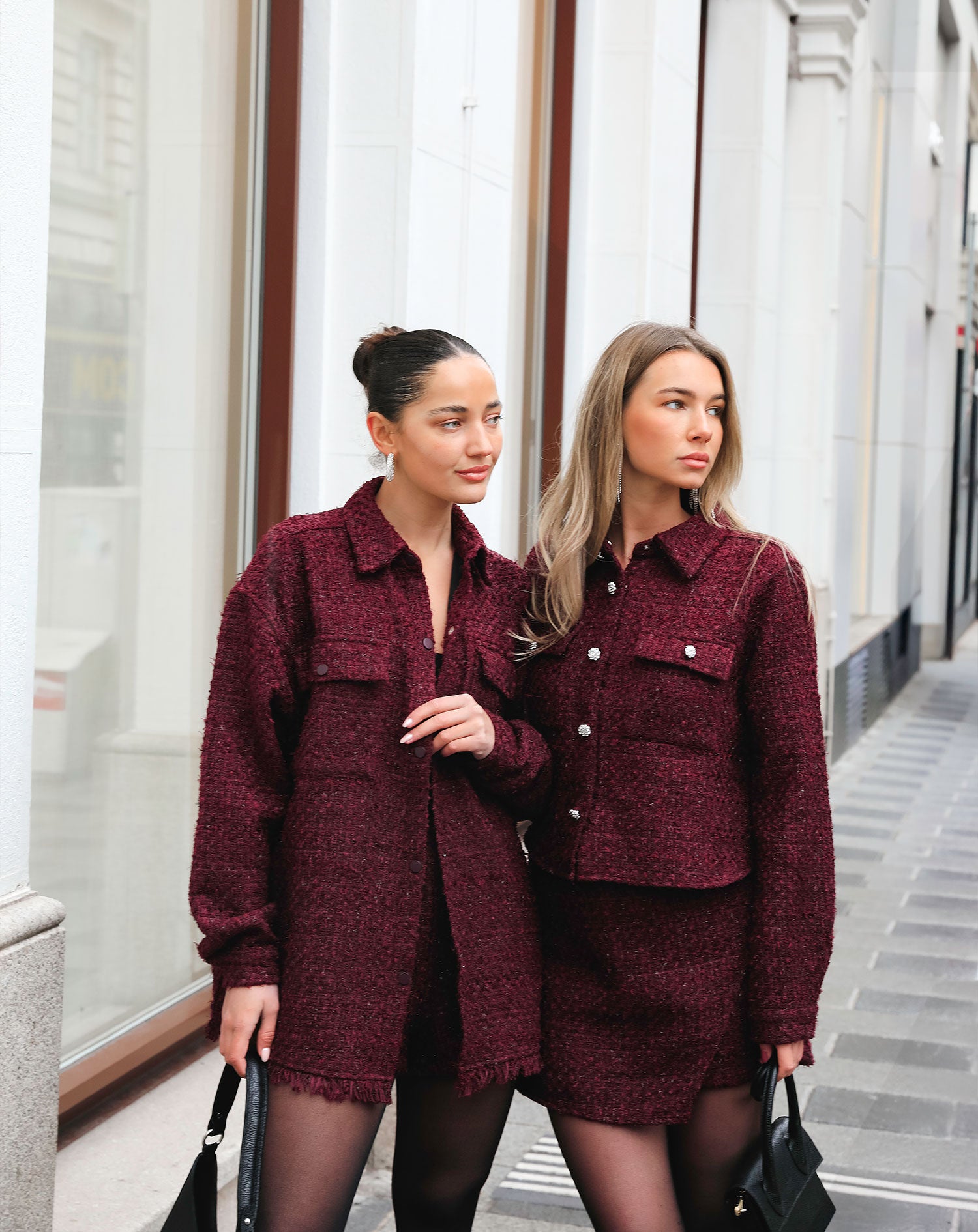 BOUCLE LUREX JACKET BURGUNDY