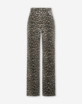 LEOPARD ALLOVER JEANS BEIGE