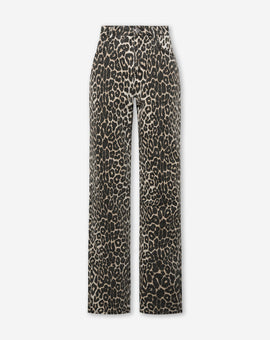 LEOPARD ALLOVER JEANS BEIGE