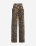LEOPARD ALLOVER JEANS BLACK
