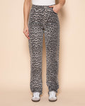 LEOPARD ALLOVER JEANS GREY