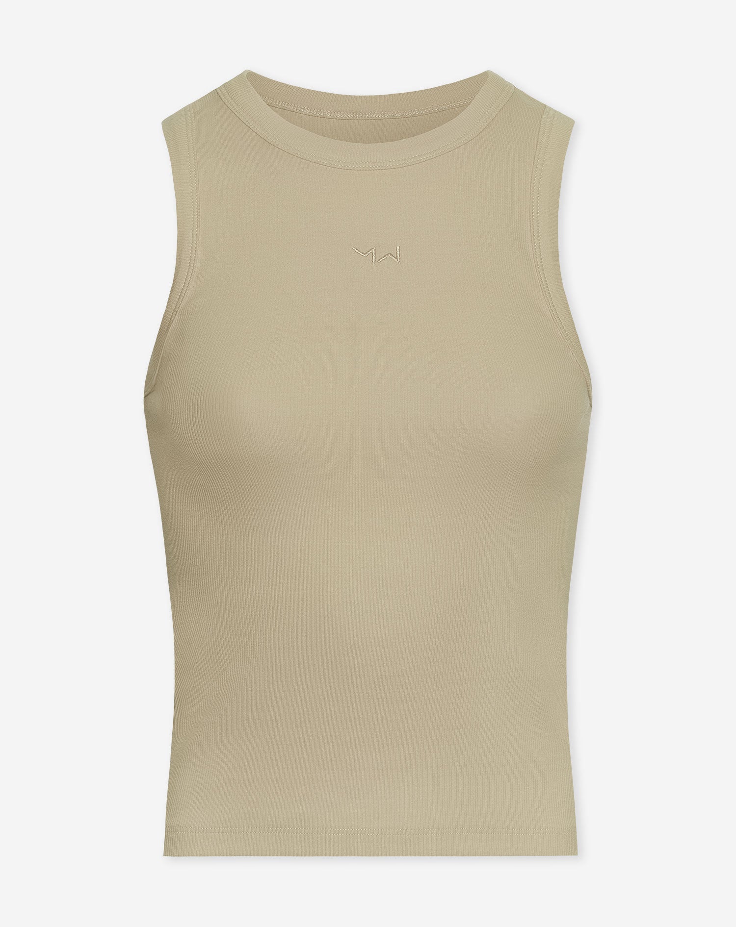 RACERBACK EMBROIDERY TOP BEIGE