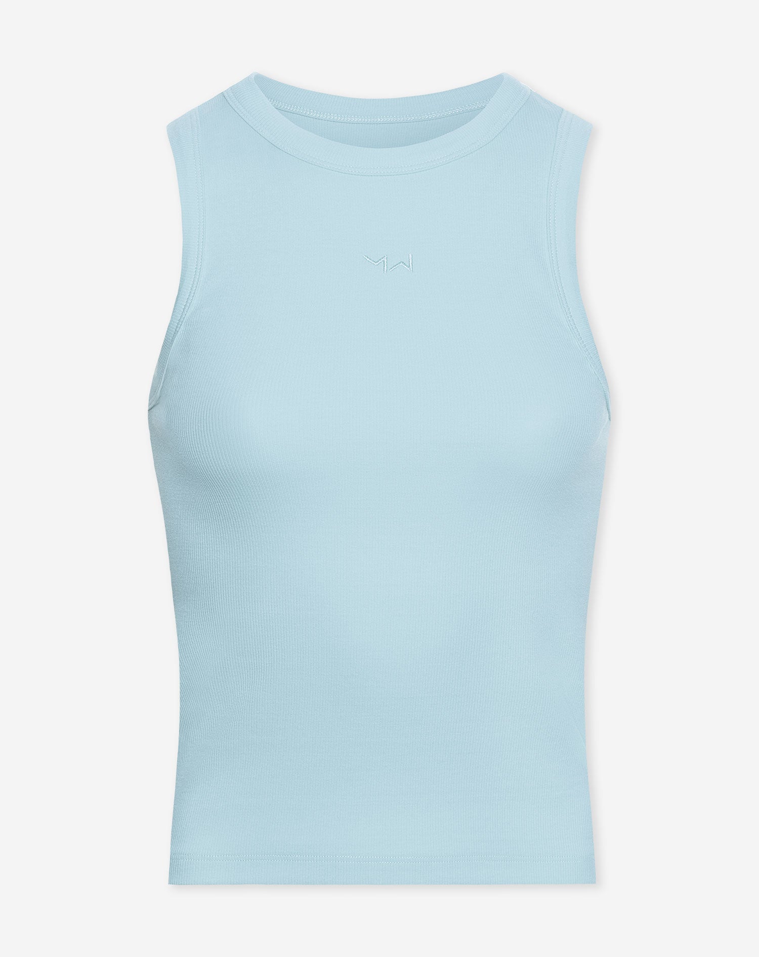 RACERBACK EMBROIDERY TOP BLAUW