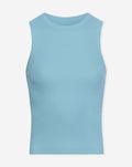 RACERBACK EMBROIDERY TOP LICHTBLAUW