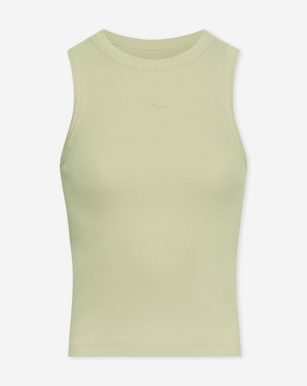 RACERBACK EMBROIDERY TOP PISTACHE