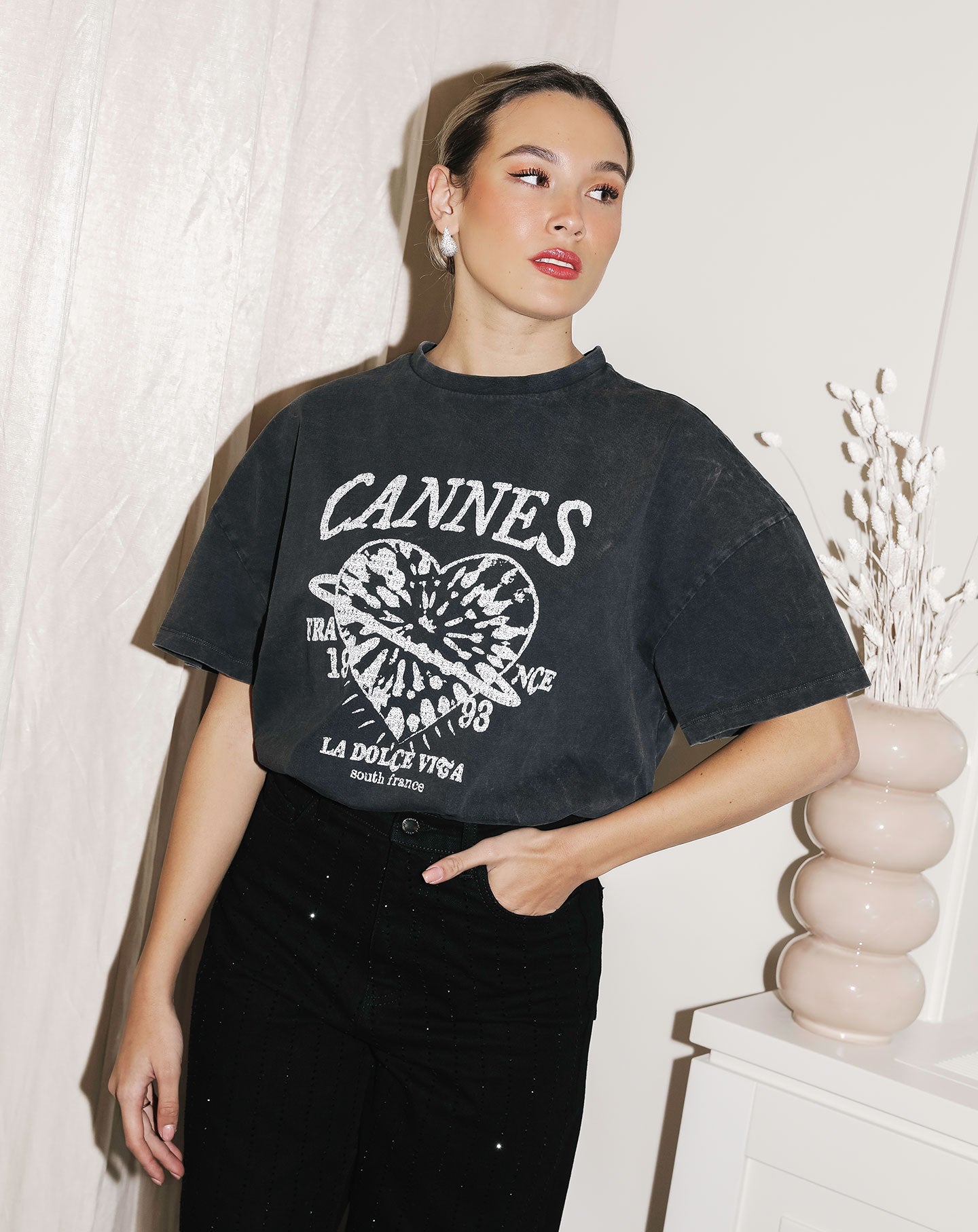 CANNES OVERSIZED TEE GRAY