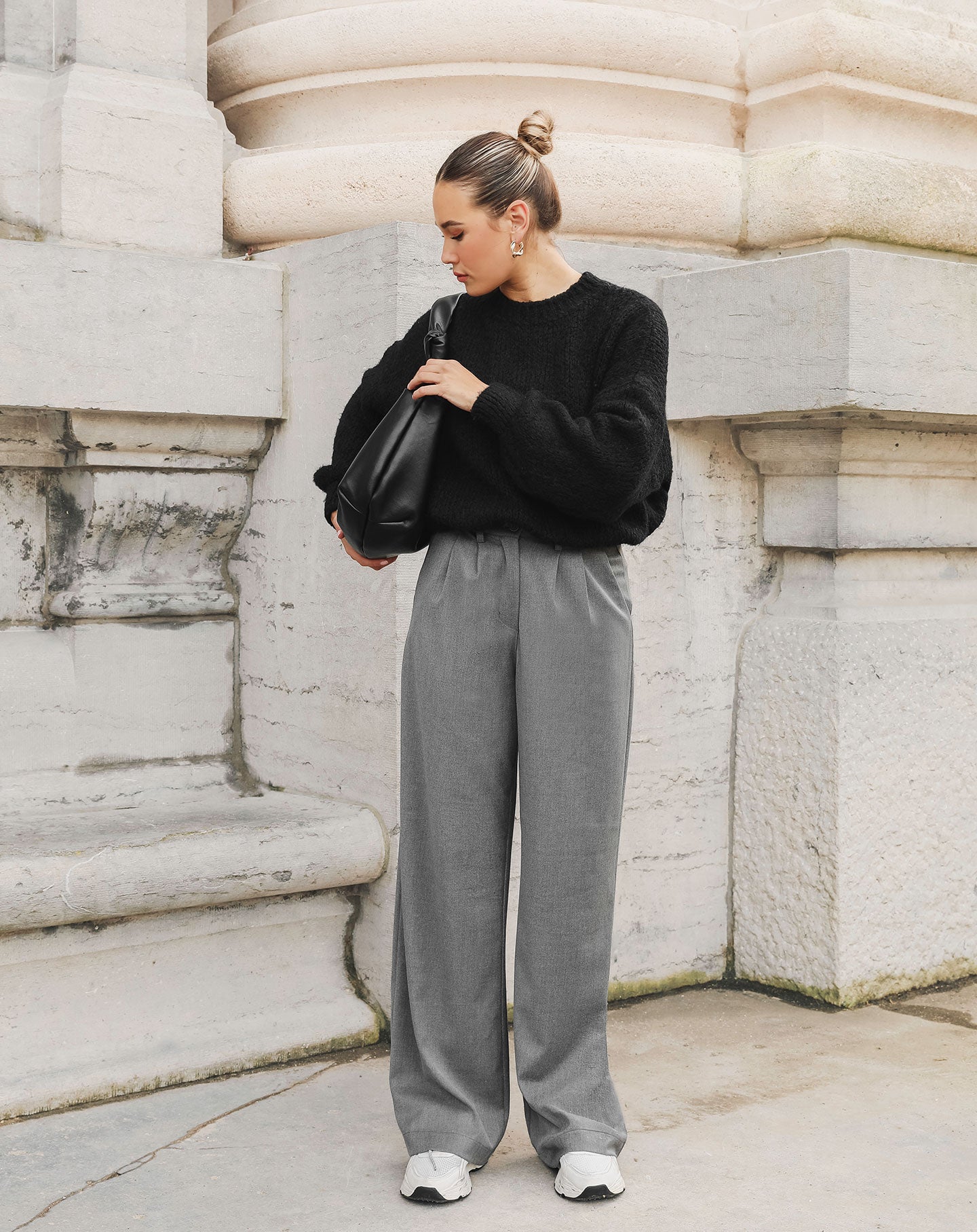 ELSIE PLEATED PANTALON GREY | Most Wanted