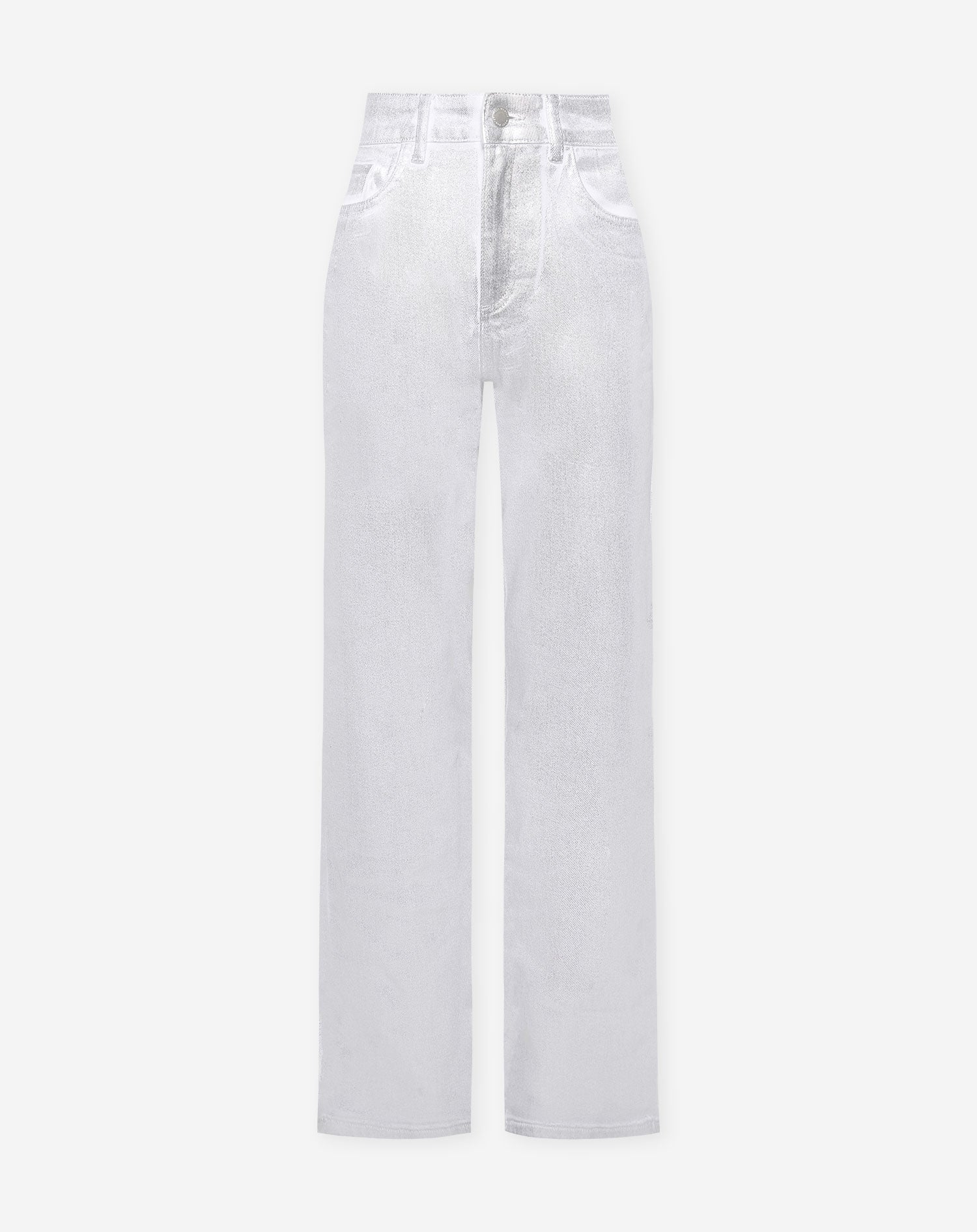 METALLIC BOOTCUT JEANS WHITE