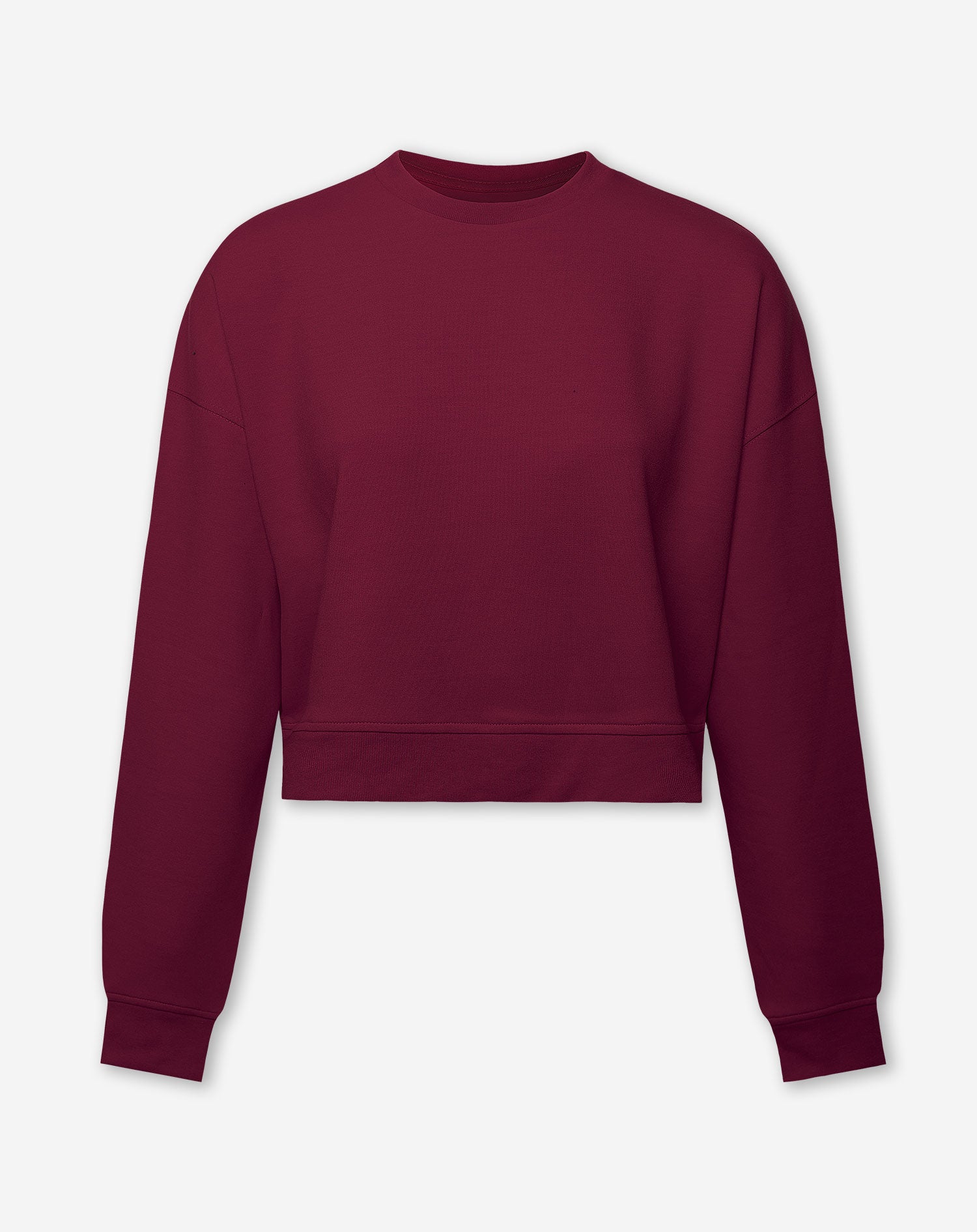 SCUBA CROPPED SWEATER DARK BURGUNDY