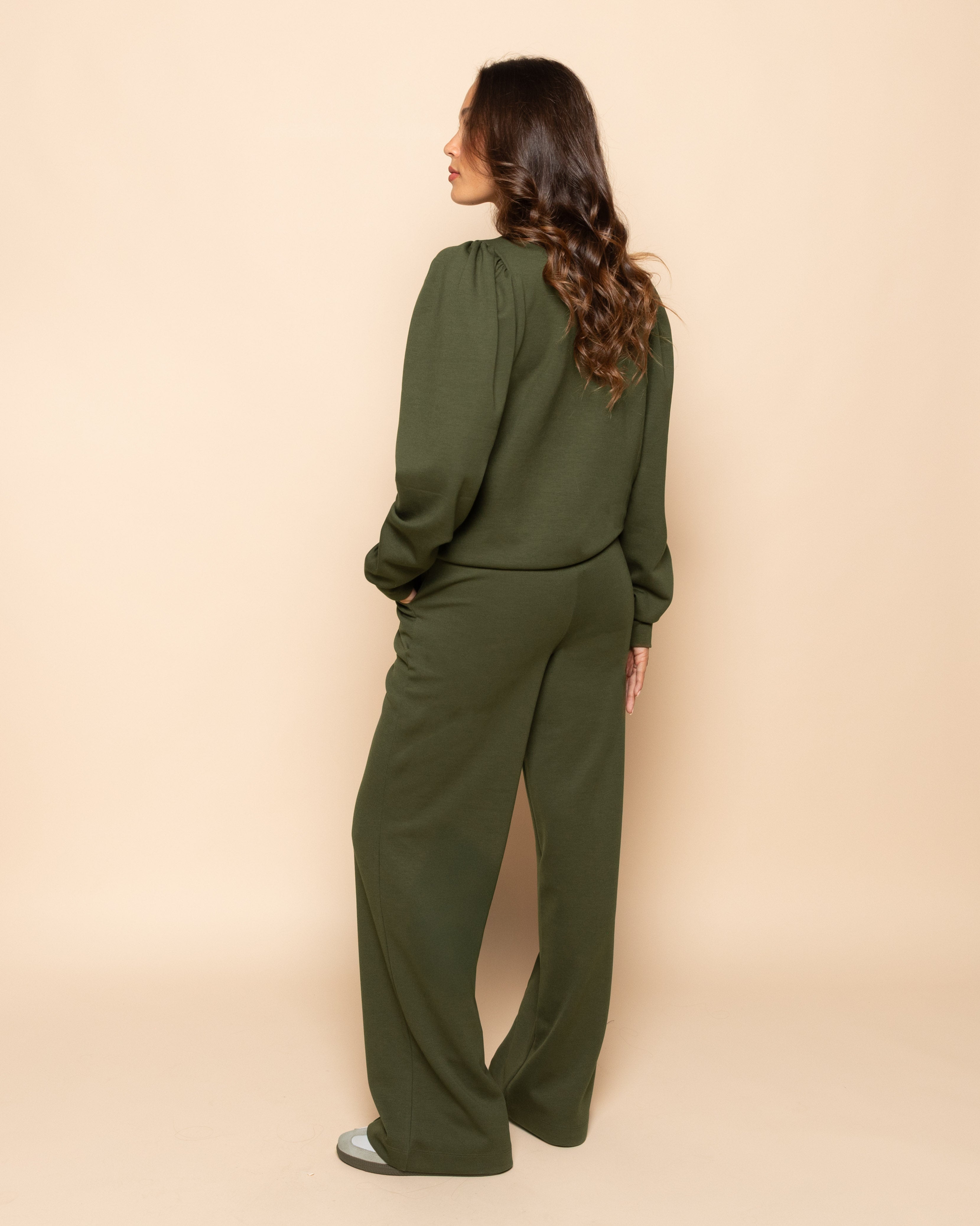 SCUBA PINTUCK PANTS TALL LEGERGROEN | Most Wanted