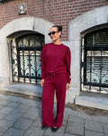 SCUBA PINTUCK PANTS BURGUNDY