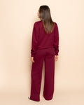 SCUBA PINTUCK PANTS TALL DARK BURGUNDY