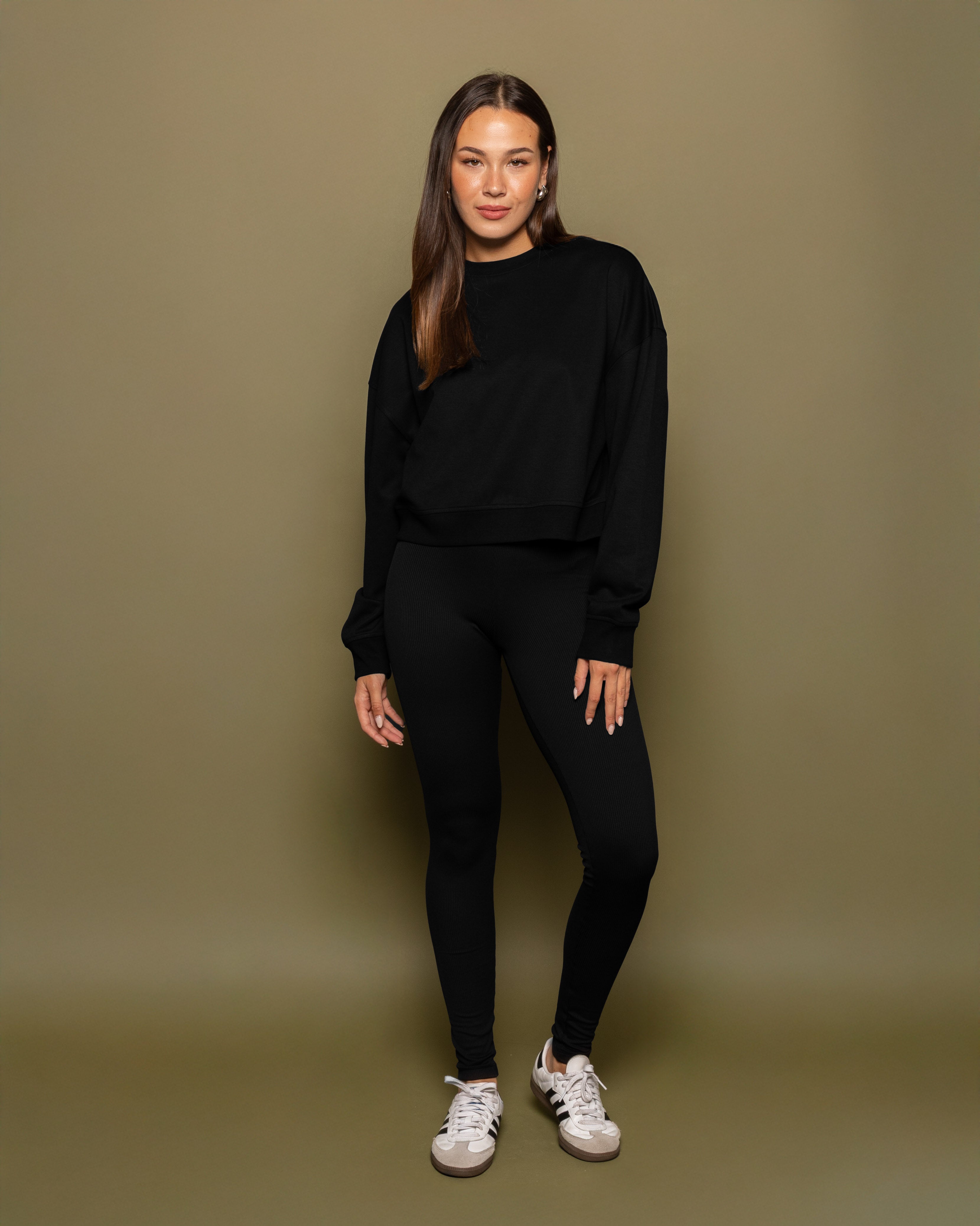 SOFT RIB LEGGING ZWART