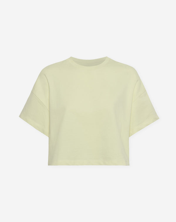 SOLID CROPPED SWEAT TEE PISTACHE