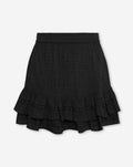 AVERY DOBBY RUFFLE SKIRT ZWART
