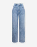 DENIM STRAIGHT LEG JEANS MID BLUE