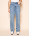 DENIM STRAIGHT LEG JEANS MID BLUE
