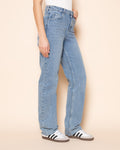 DENIM STRAIGHT LEG JEANS MID BLUE