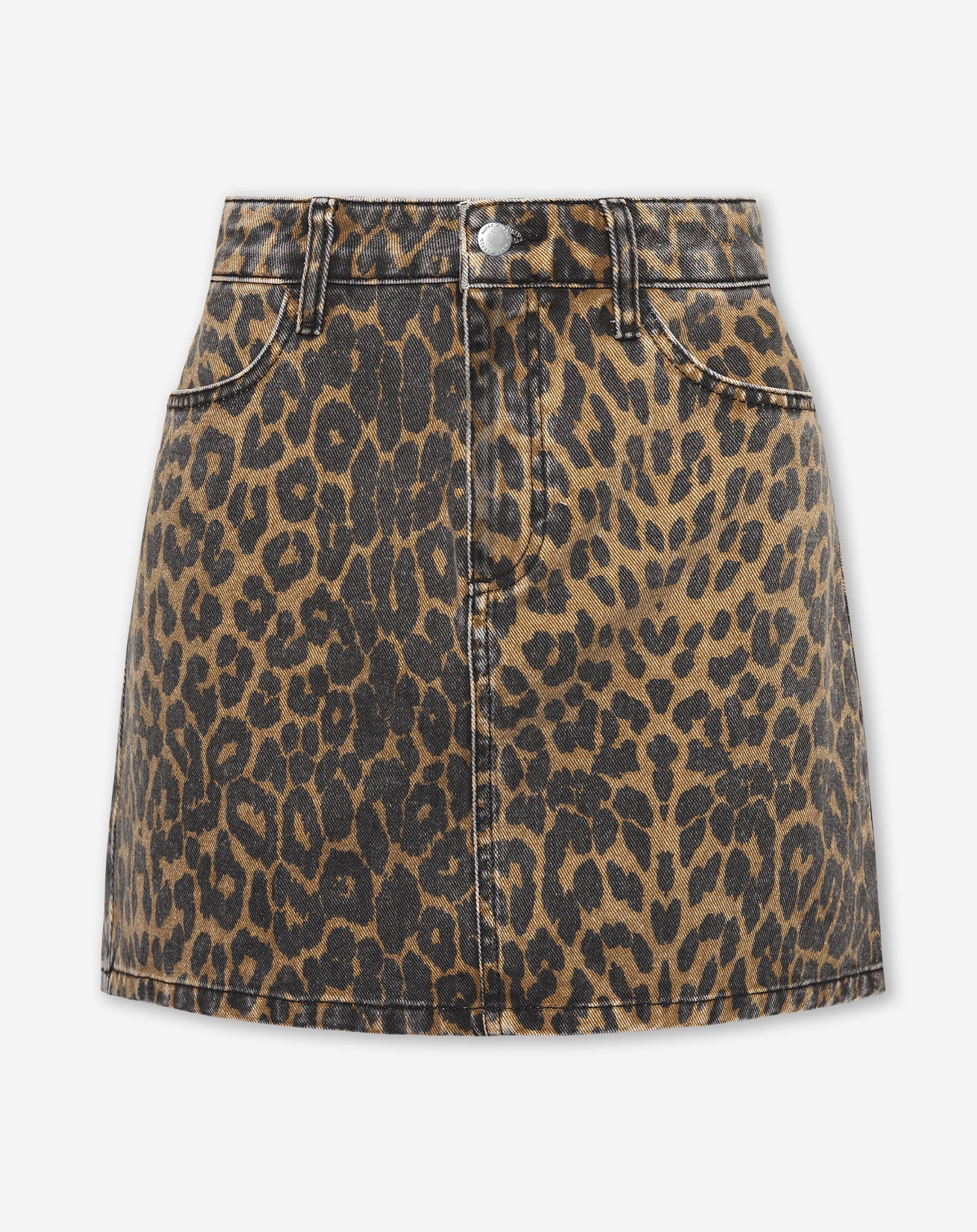LEOPARD ALLOVER DENIM SKIRT BLACK Most Wanted - Main Image
