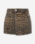 LEOPARD ALLOVER DENIM SKORT ZWART