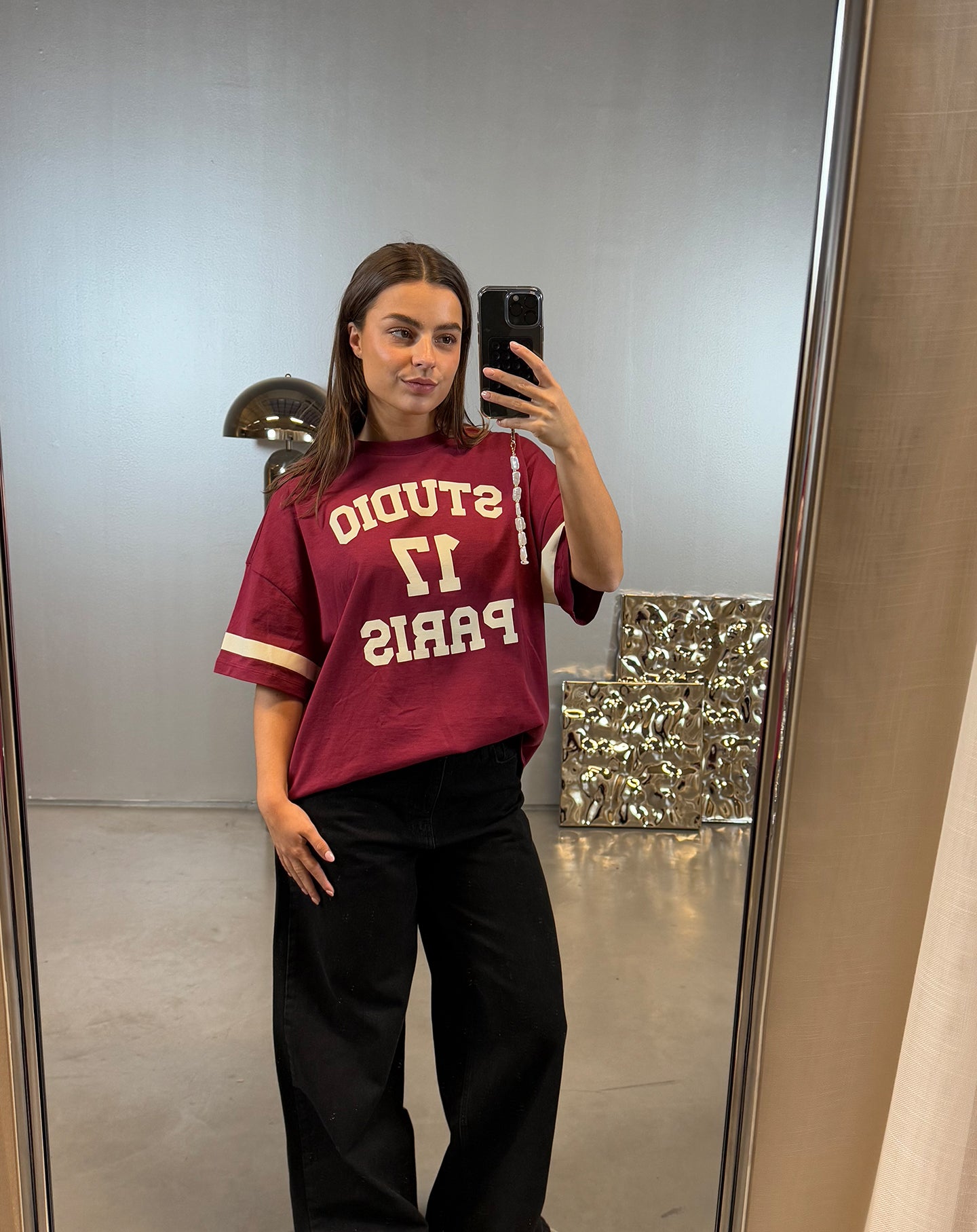 STUDIO PARIS OVERSIZED TEE BURGUNDY