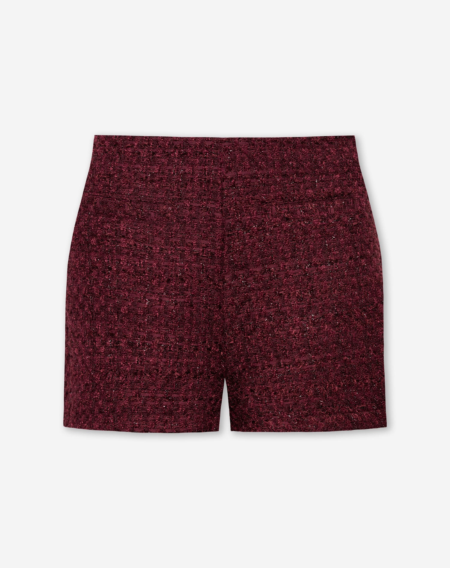 BOUCLE LUREX SHORTS BURGUNDY