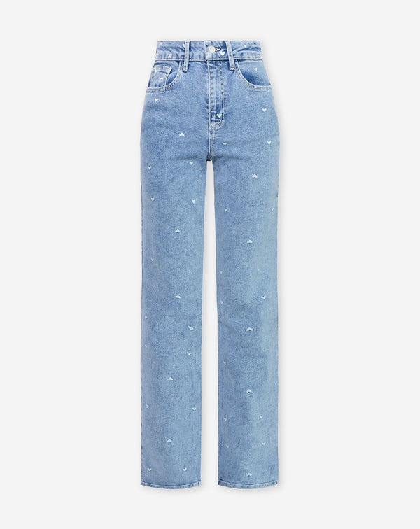 HEART BOOTCUT JEANS BLAUW