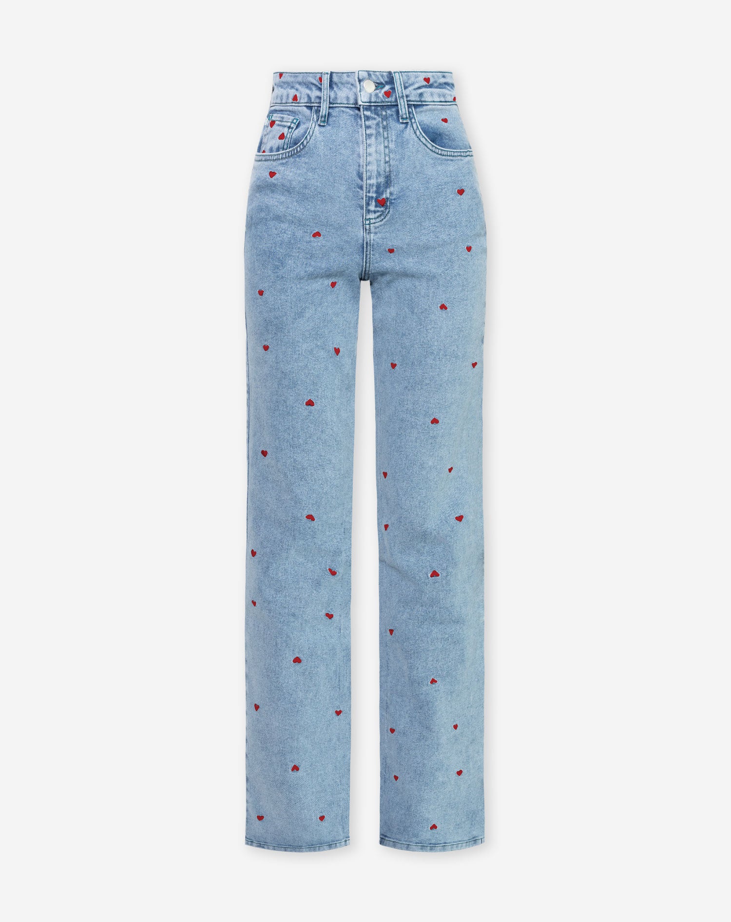 HEART BOOTCUT JEANS BURGUNDY Most Wanted1