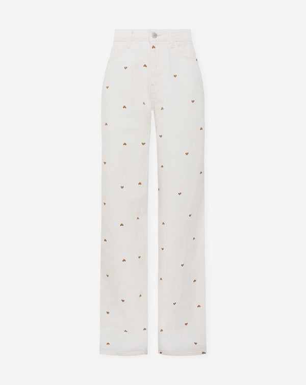 HEART BOOTCUT JEANS CRÈME