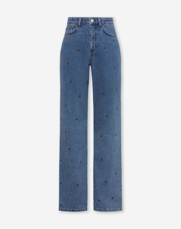 HEART BOOTCUT JEANS MID BLAUW BRUIN