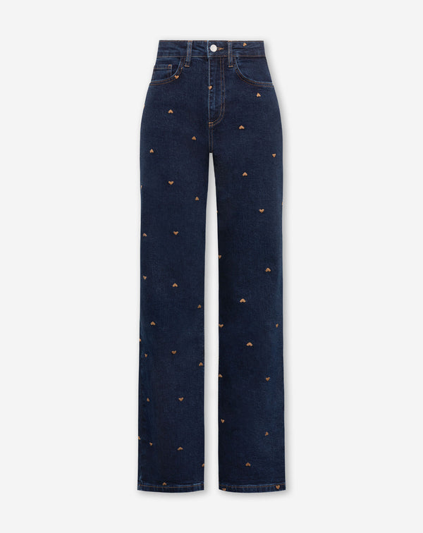 HEART BOOTCUT JEANS RIGID BLUE