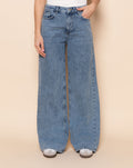 WIDE LEG JEANS MID BLAUW