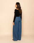 WIDE LEG JEANS OCEAAN BLAUW