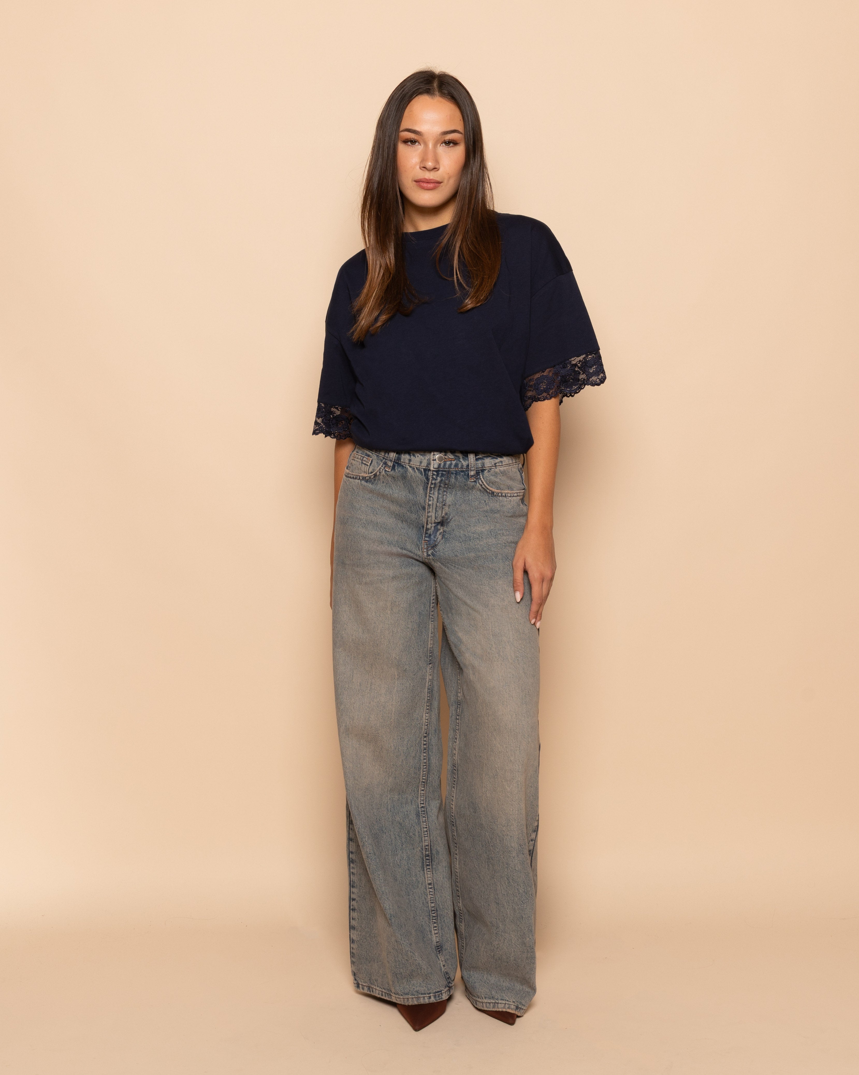 WIDE LEG JEANS VINTAGE BLAUW