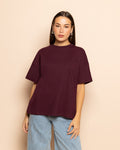 BASIC OVERSIZED TEE DONKER BURGUNDY