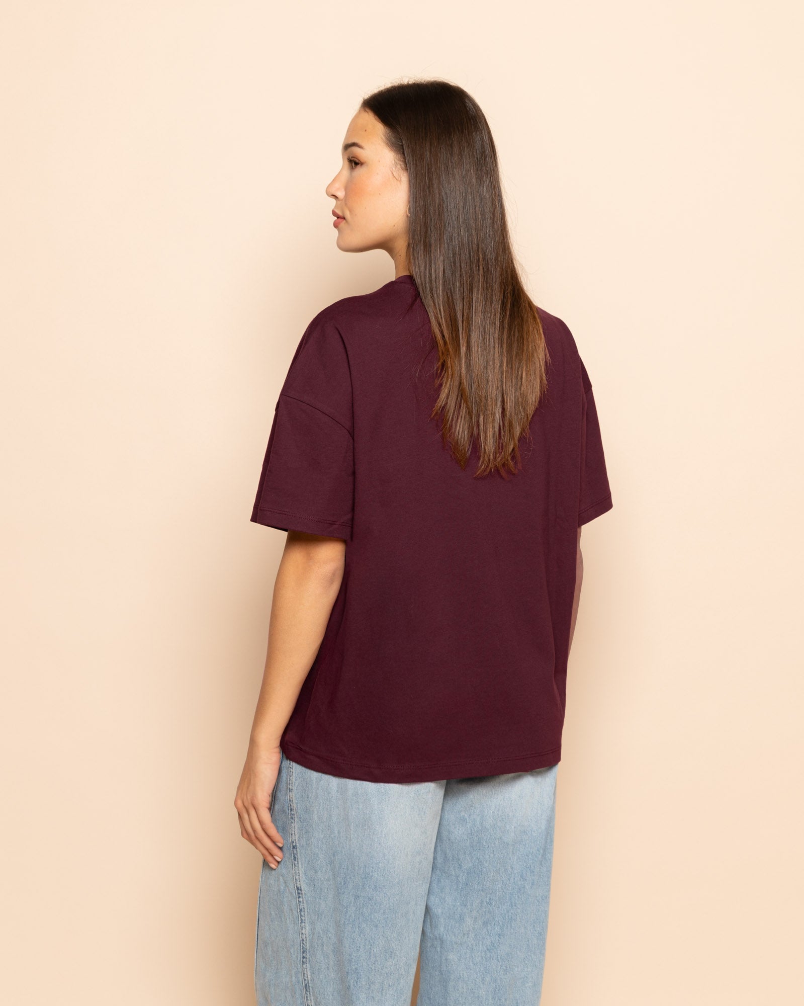 BASIC OVERSIZED TEE DONKER BURGUNDY