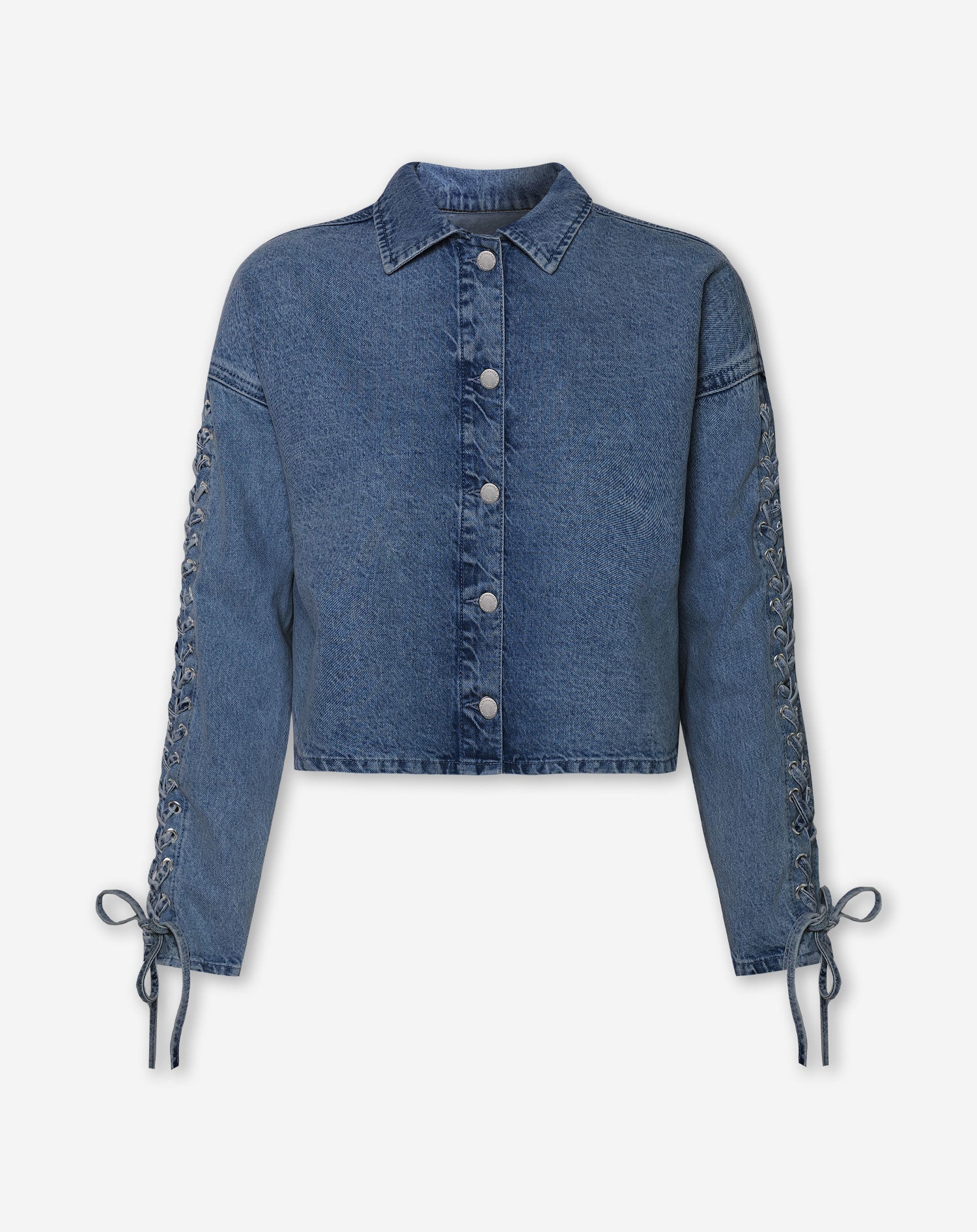 LACE UP JACKET DONKERBLAUW