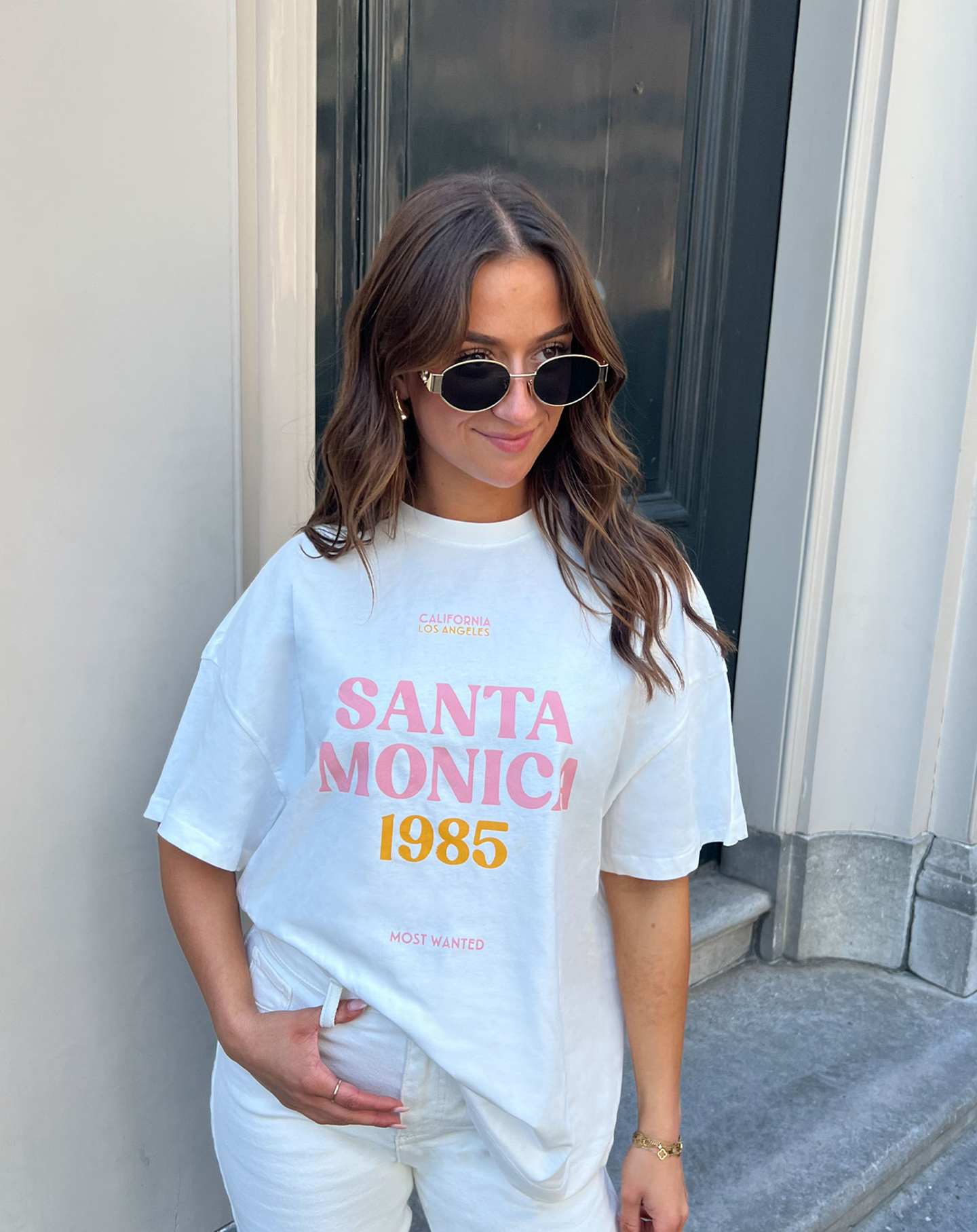 SANTA MONICA OVERSIZED TEE CREAM