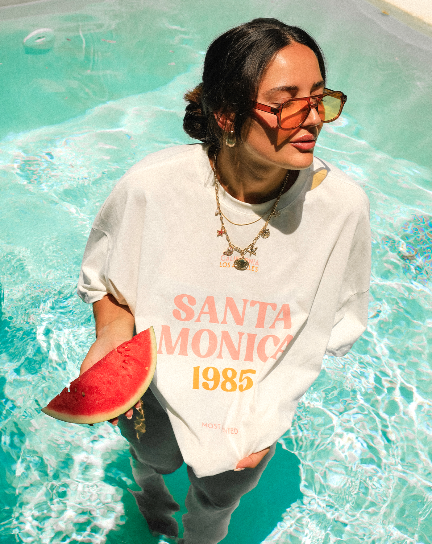 SANTA MONICA OVERSIZED TEE CREAM