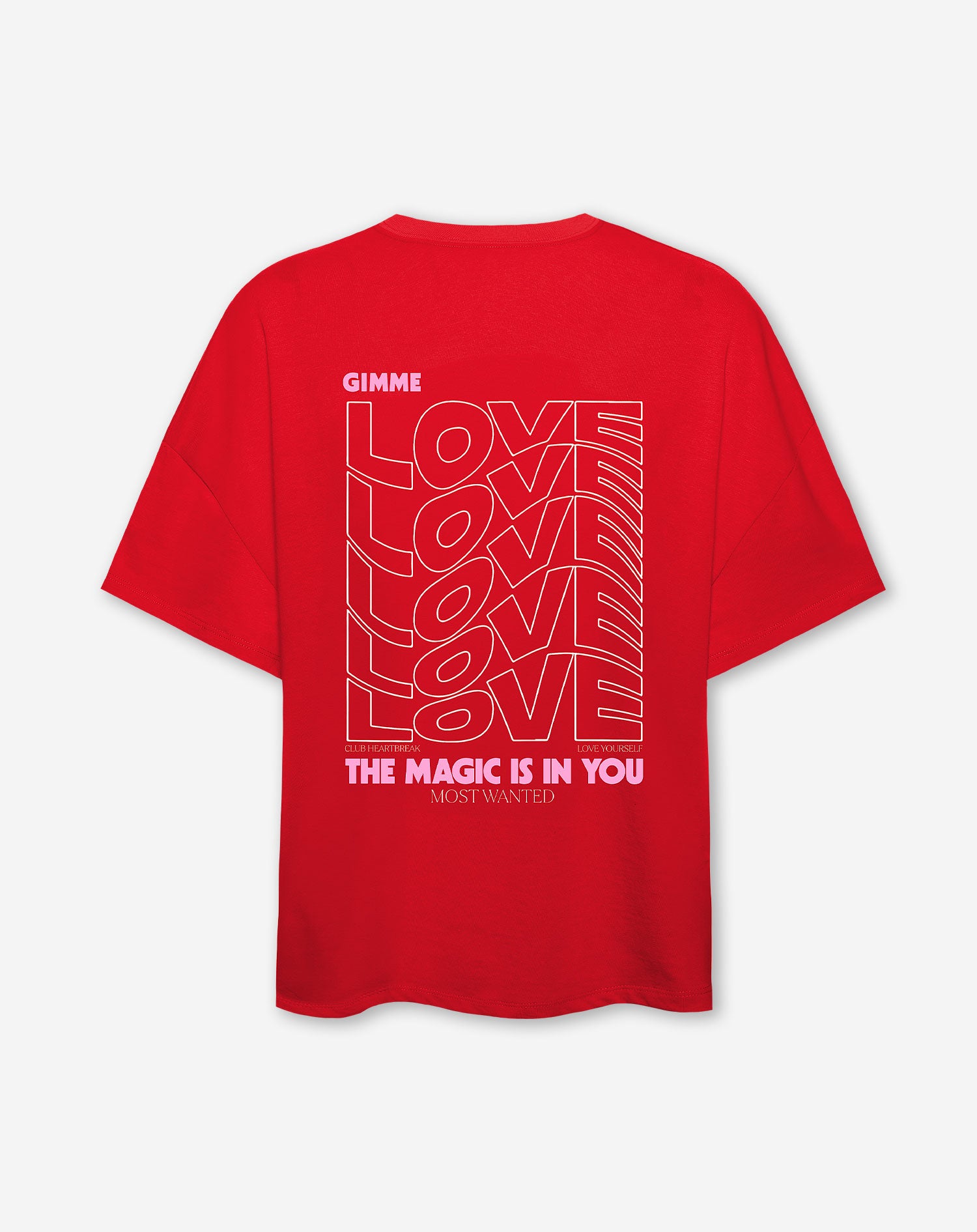 GIMME LOVE OVERSIZED TEE RED