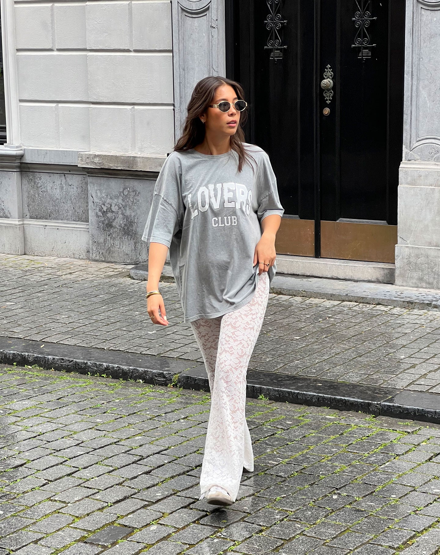 LOVERS CLUB OVERSIZED TEE LIGHT GREY