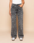 FLOWER PEARL JEANS GREY